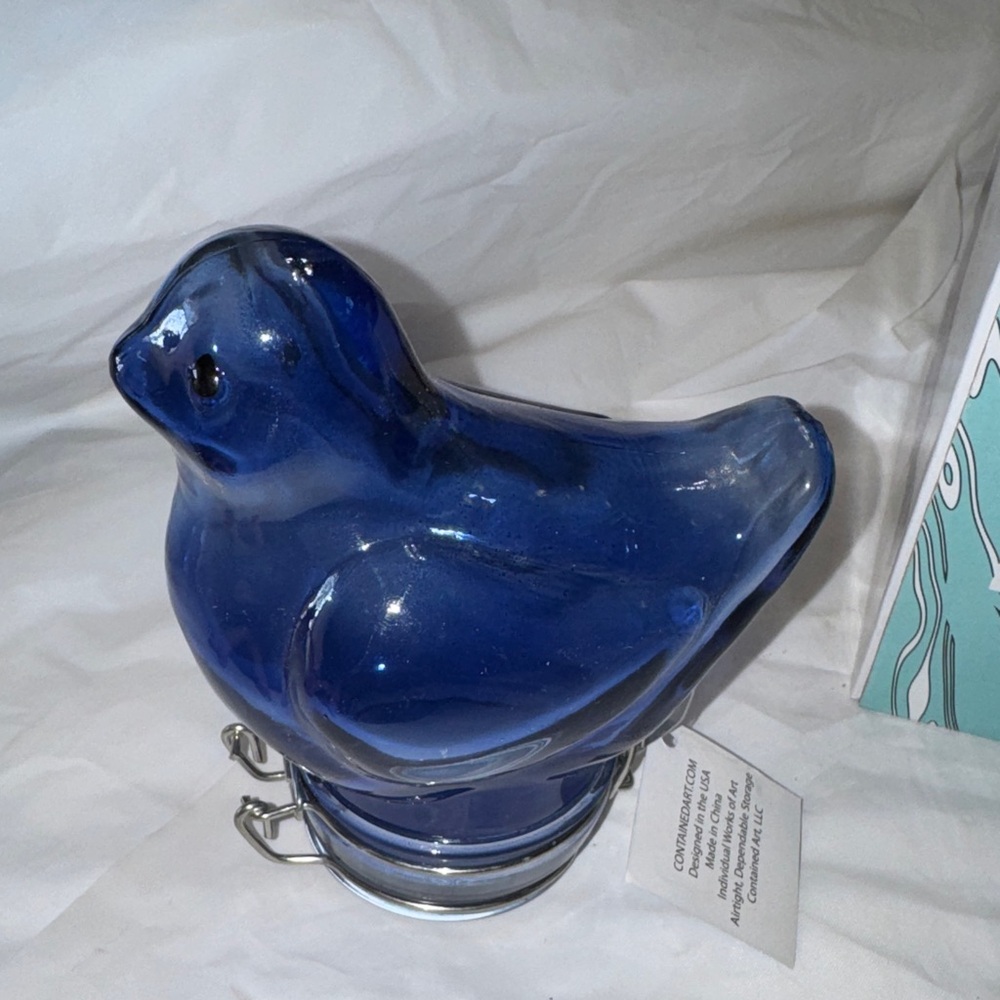 ContainedArt Royal Blue Glass Bird New